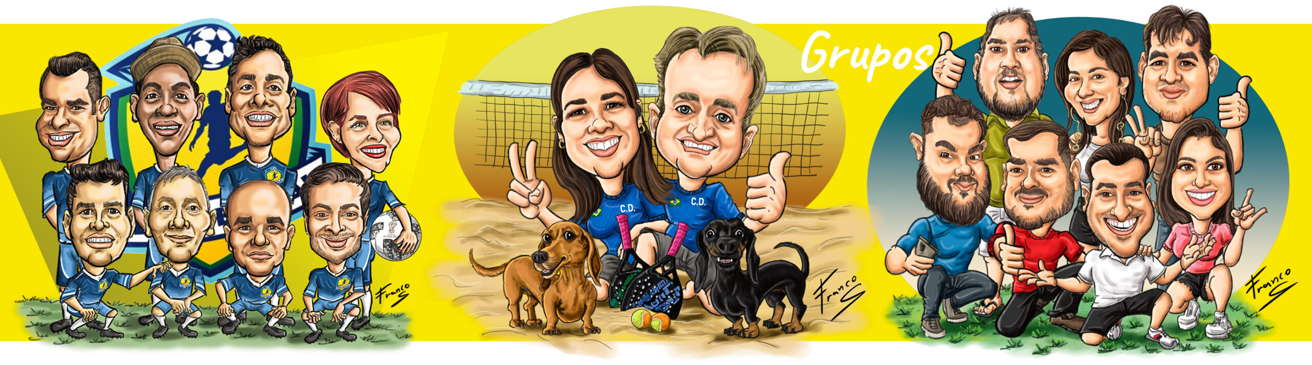Caricaturas em Grupo