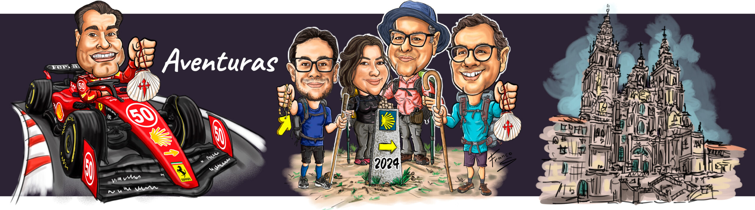 Caricaturas de Aventuras e Viagens